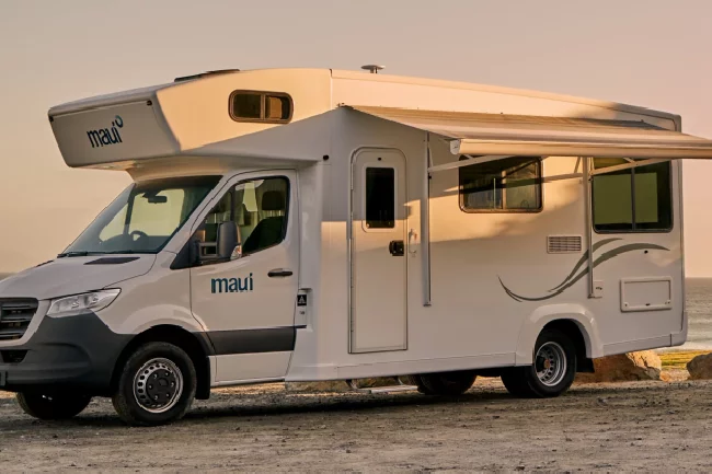 Maui River camper for hire in New Zealand