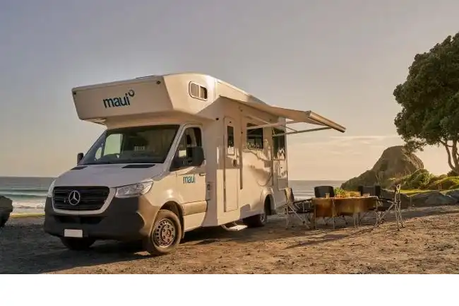 Maui Beach camper for hire in New Zealand